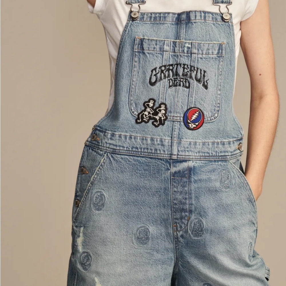 Lucky Brand Grateful Dead Blue Denim Overalls (S)